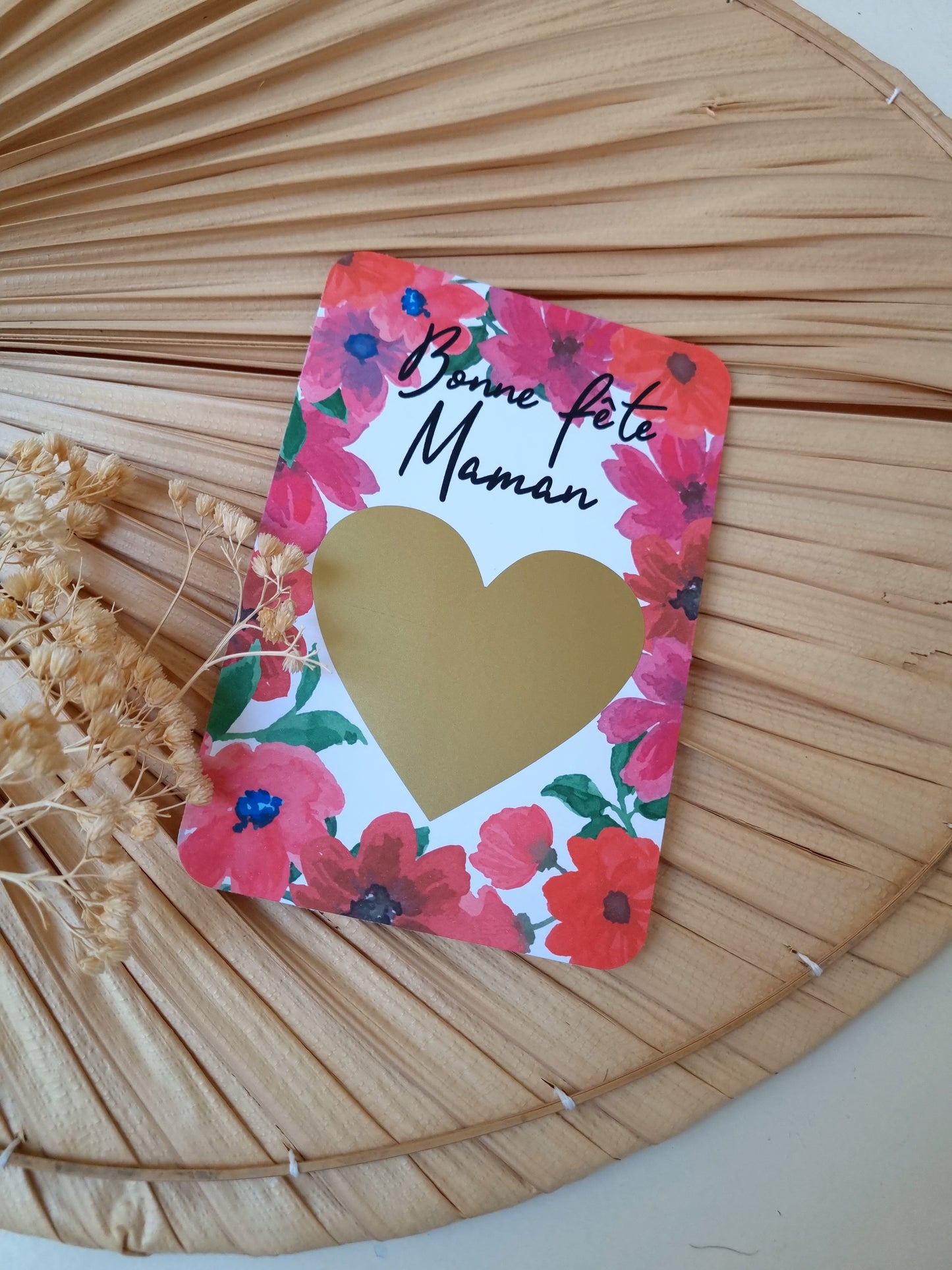 Carte à gratter Bonne fête Maman