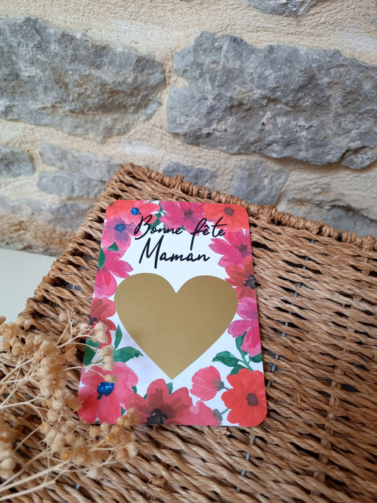 Carte à gratter Bonne fête Maman