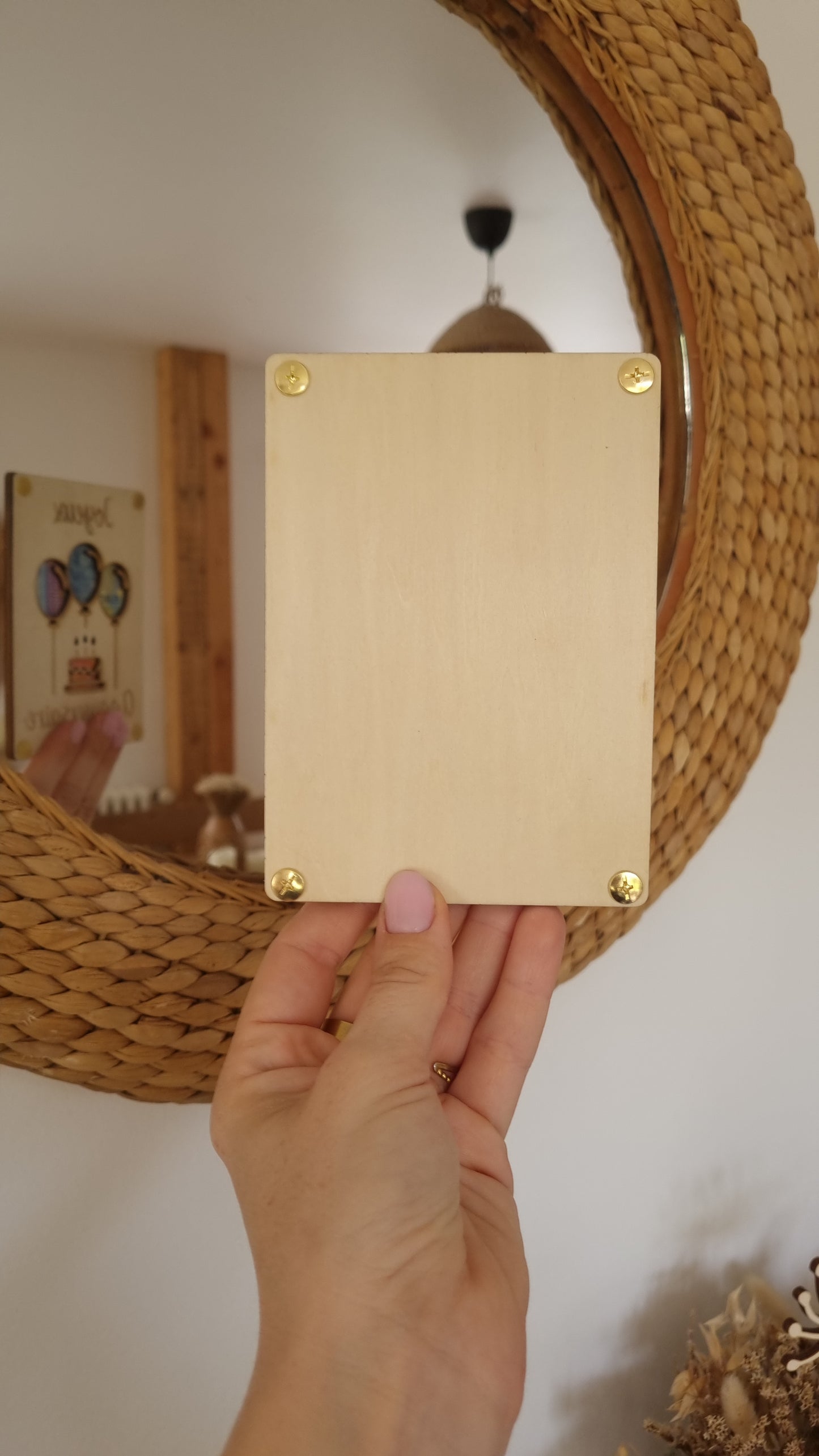 Carte en bois Joyeux anniversaire