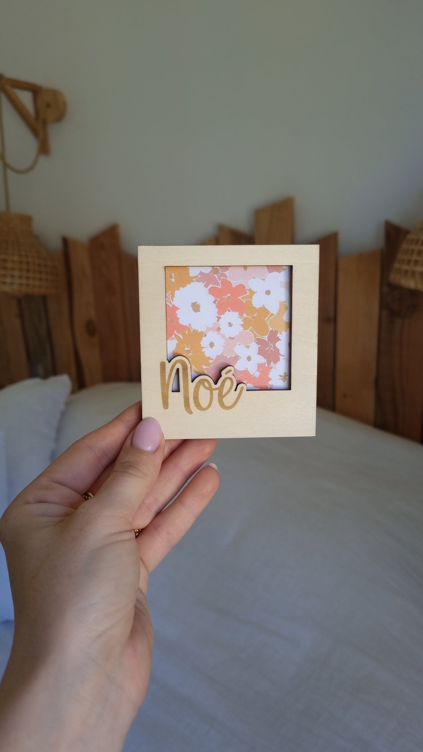 Cadre photo en bois personnalisé Instax square