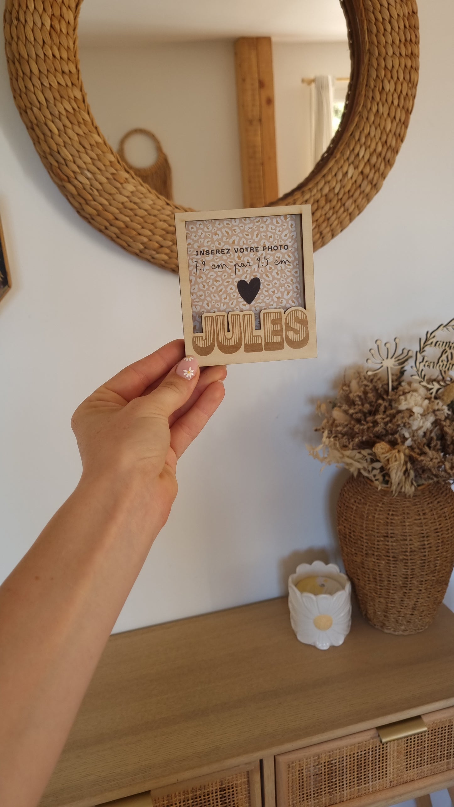 Mon joli cadre Polaroïd en bois personnalisé