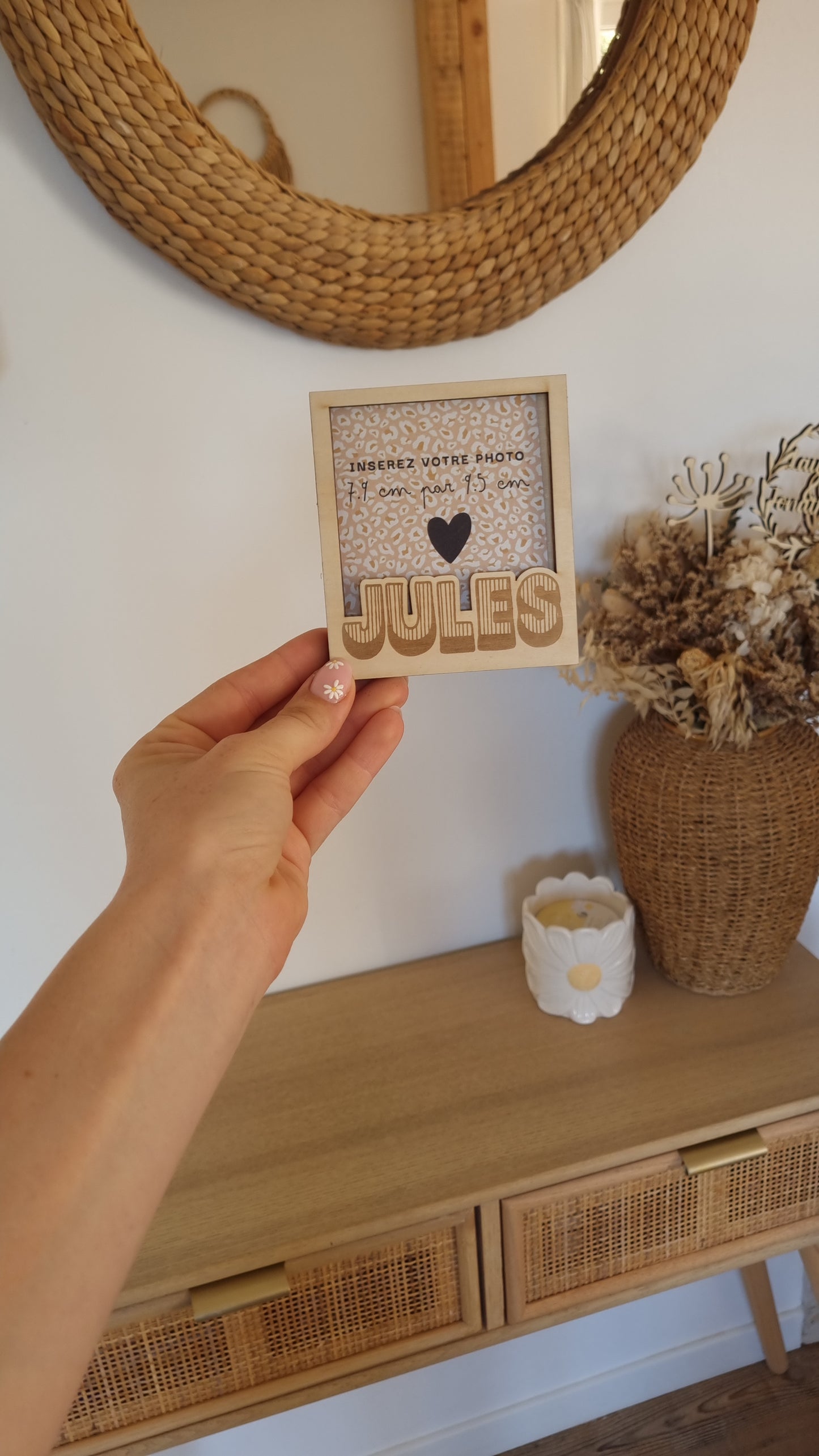 Mon joli cadre Polaroïd en bois personnalisé
