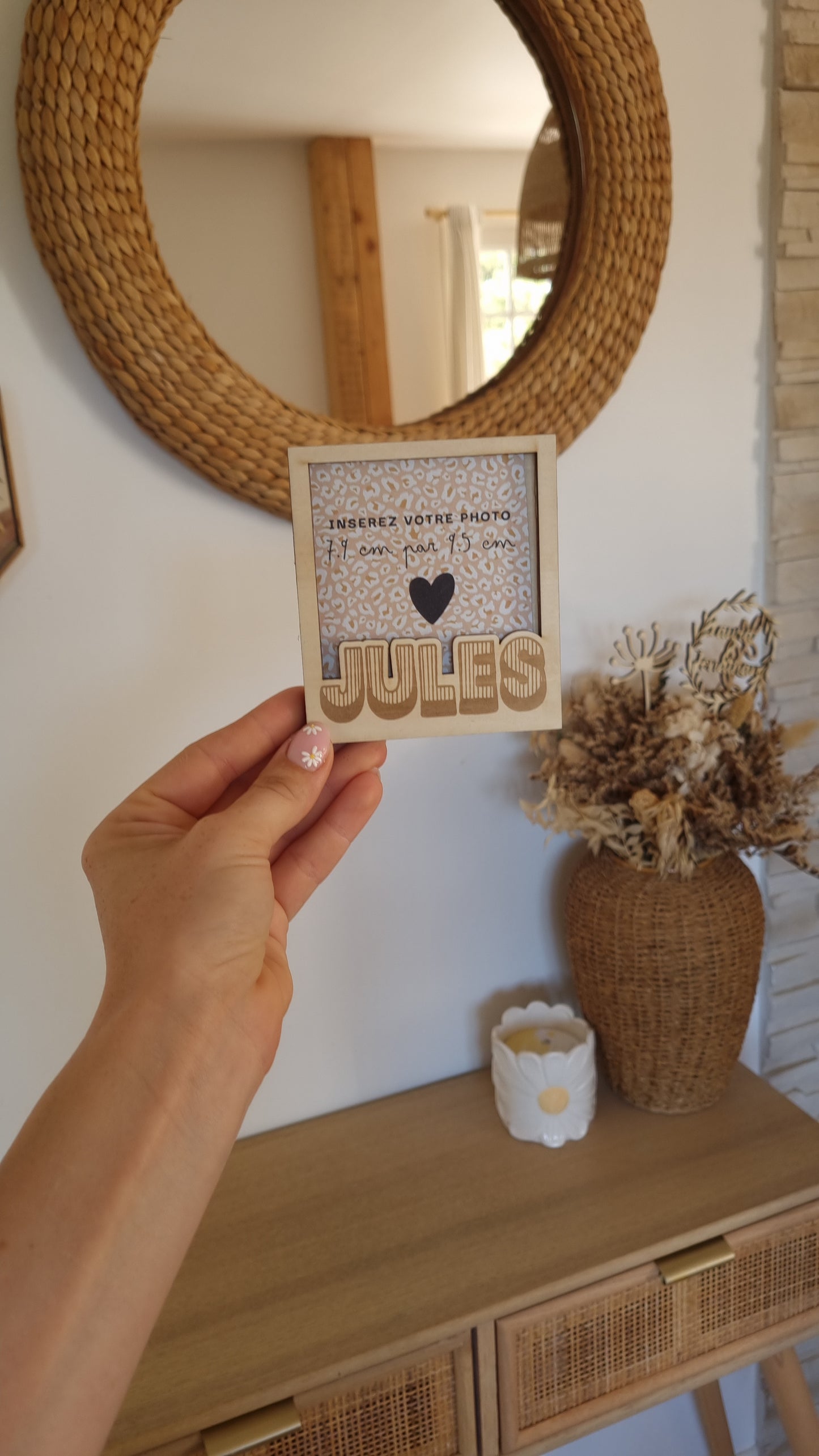 Mon joli cadre Polaroïd en bois personnalisé