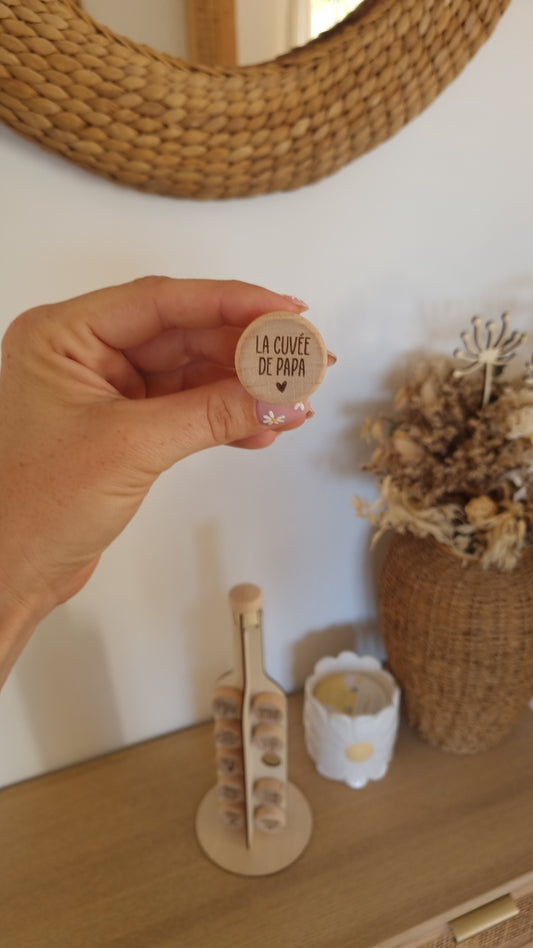 Bouchon en bois – La cuvée de Papa