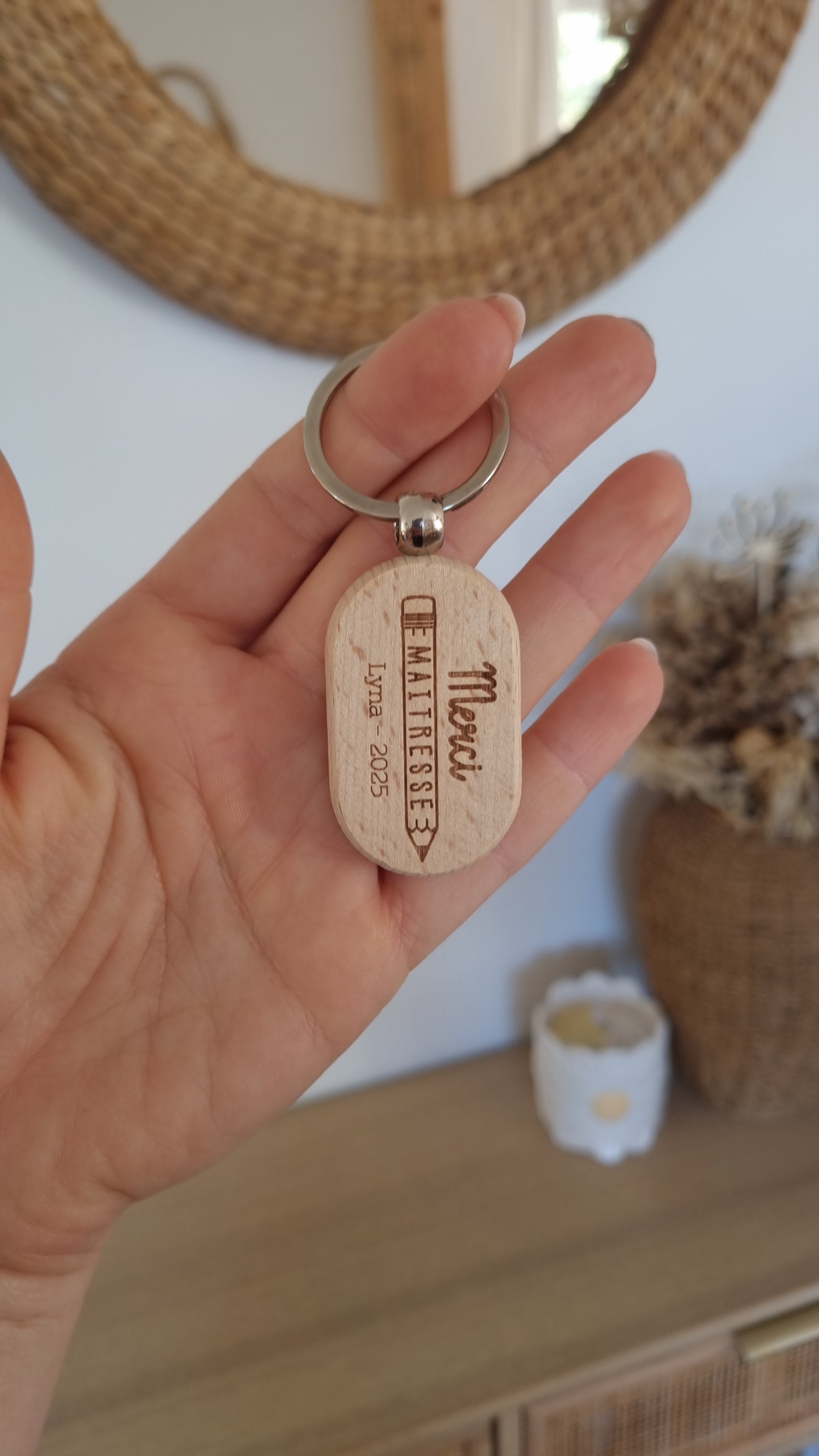 Un grand merci dans un petit porte-clé pour les maîtresses