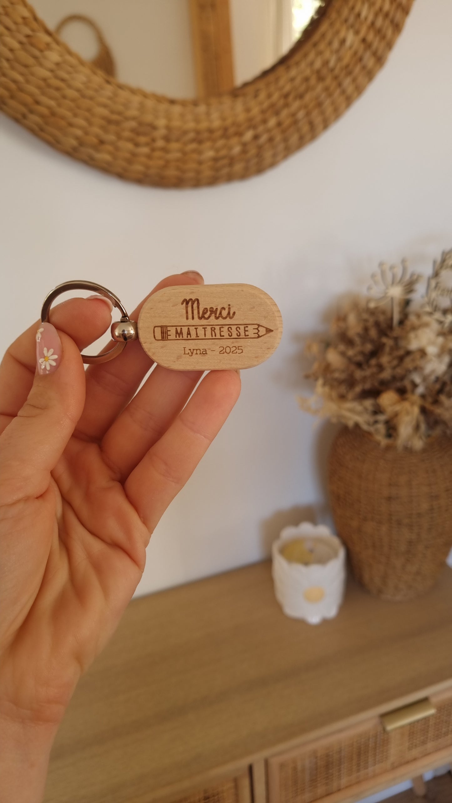 Un grand merci dans un petit porte-clé pour les maîtresses