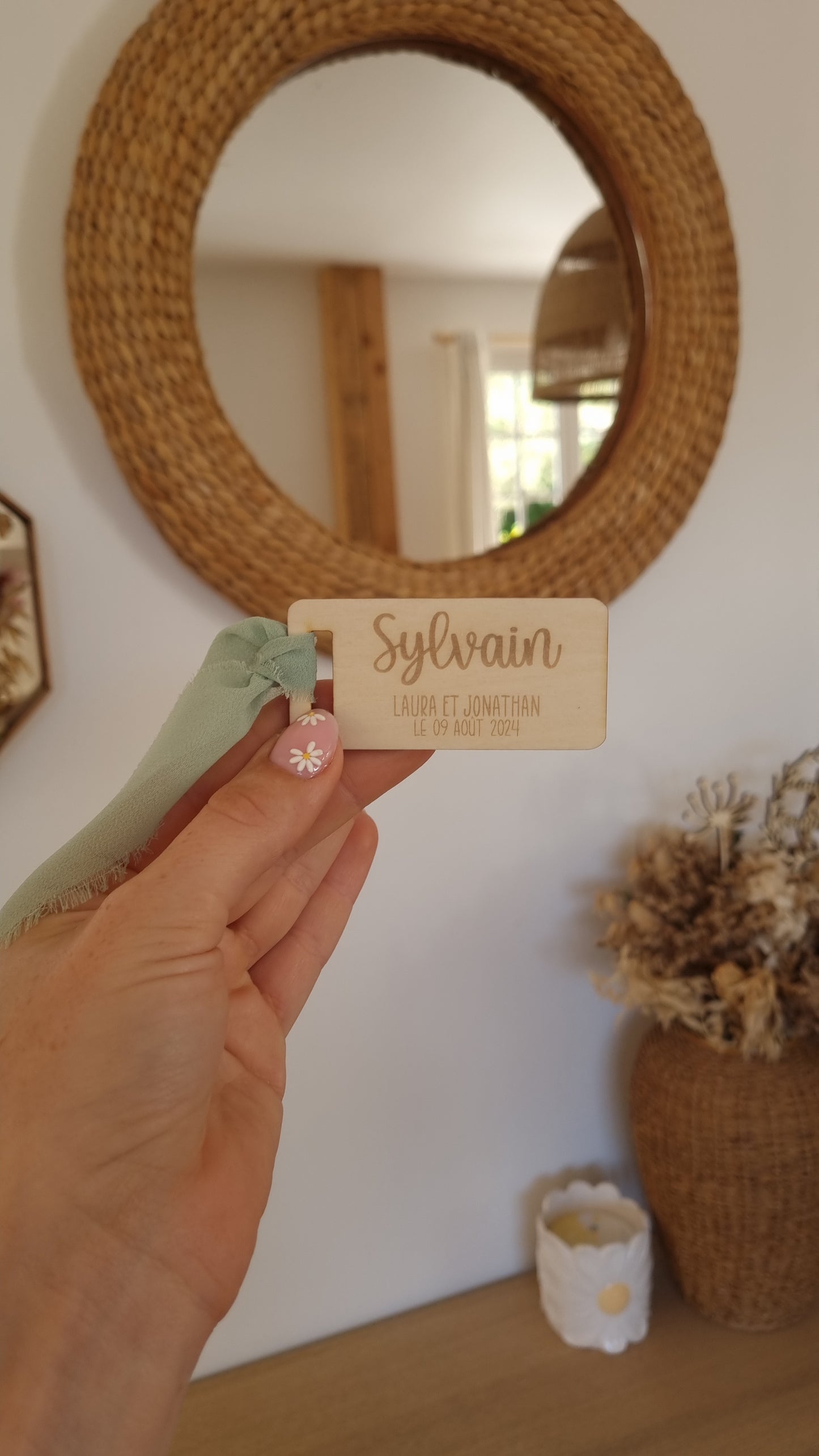 Marque-place prénom ruban