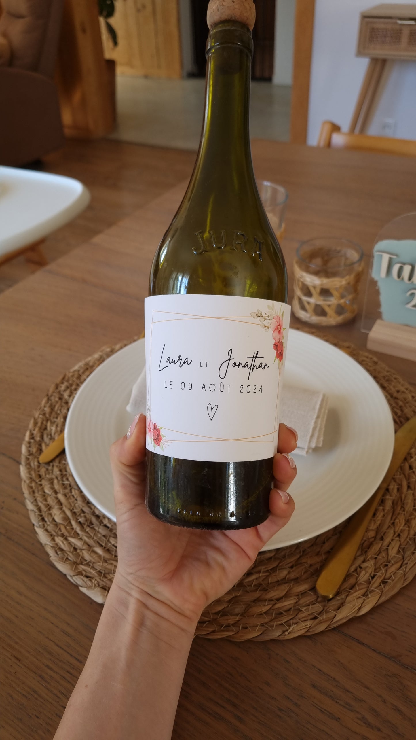 Étiquettes de bouteille personnalisées pour un mariage