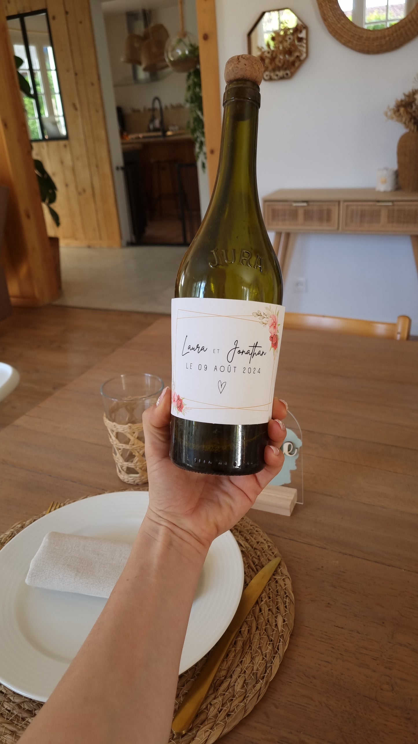 Étiquettes de bouteille personnalisées pour un mariage