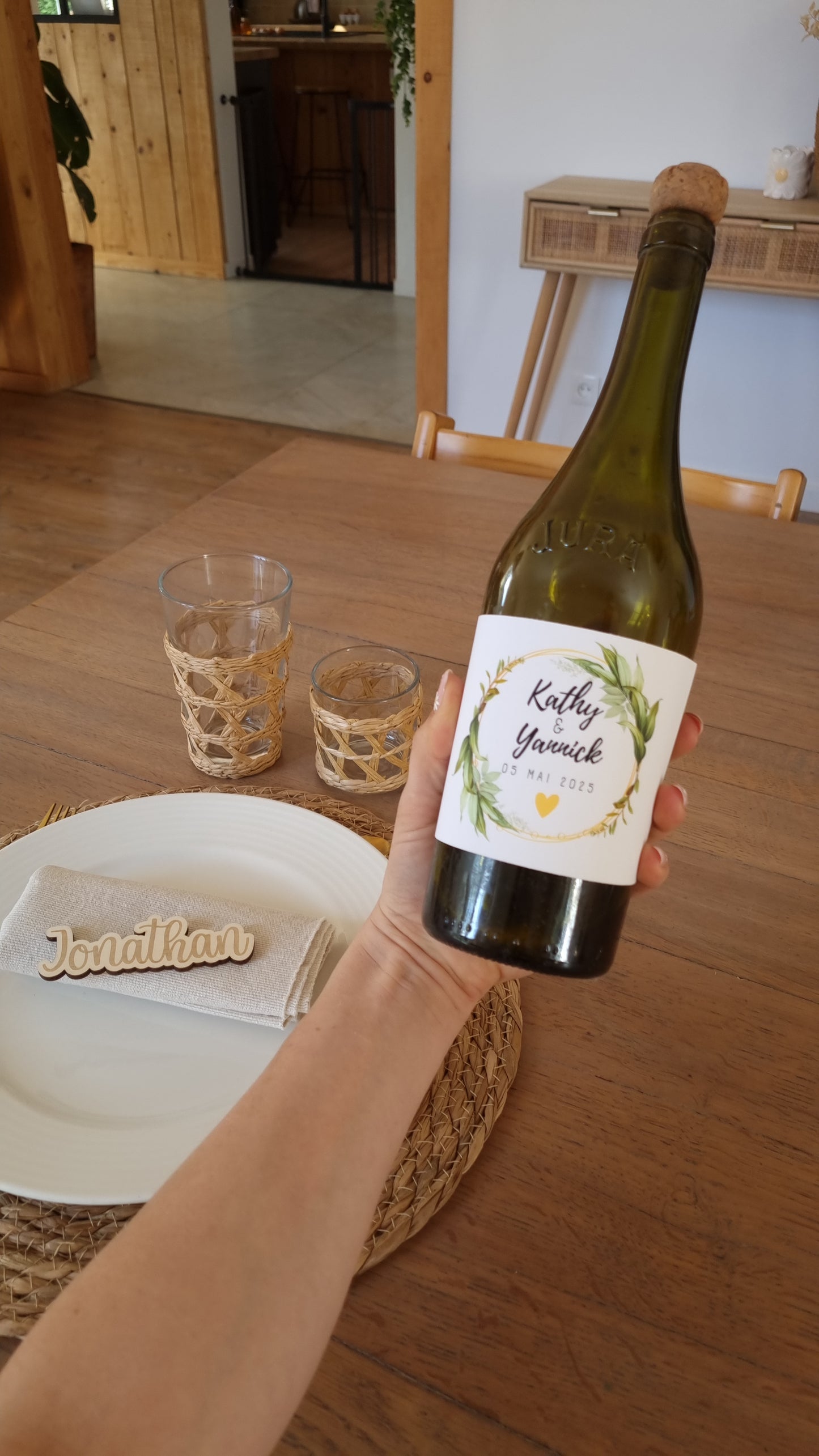 Étiquettes de bouteille personnalisées pour un mariage