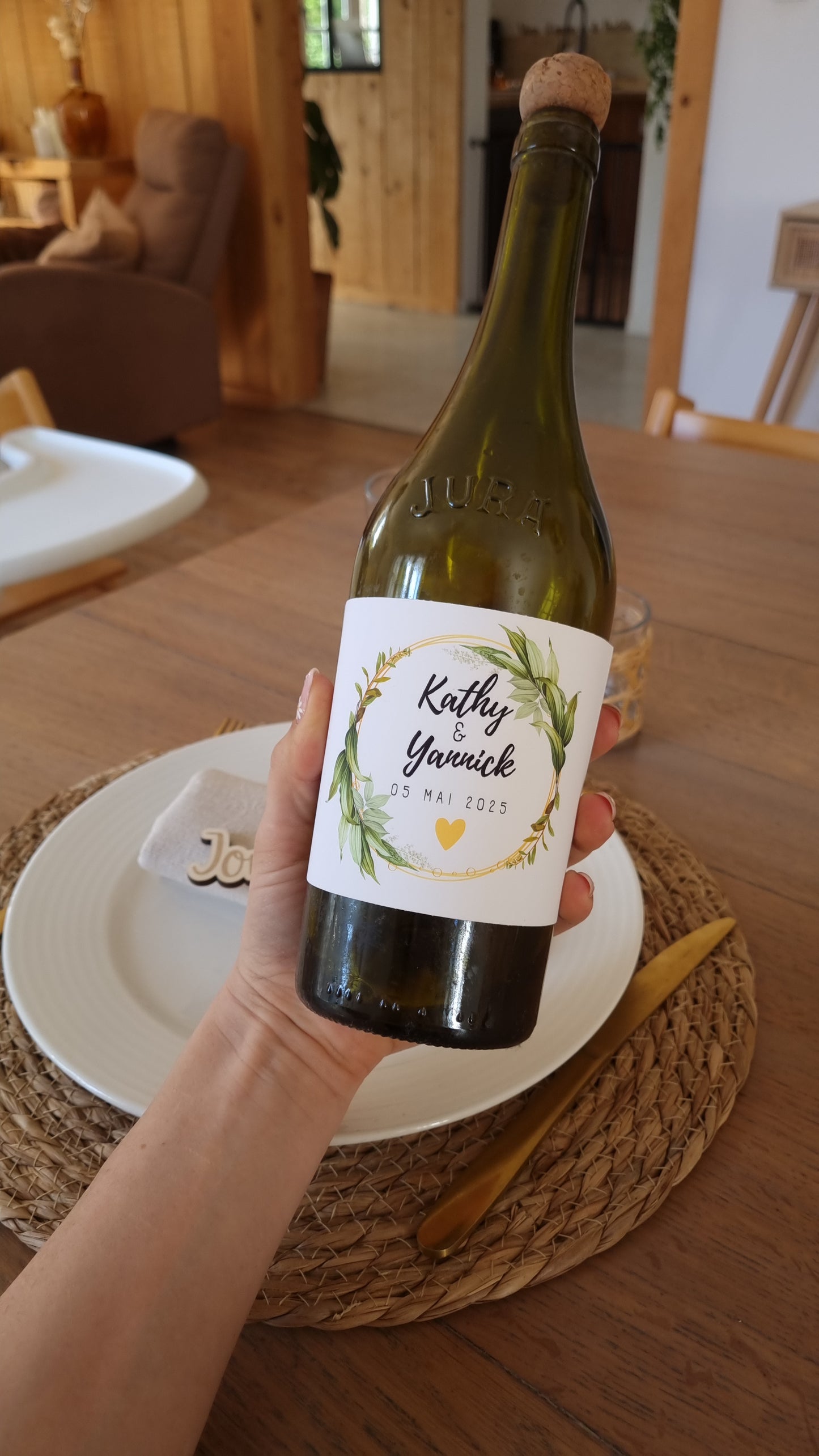 Étiquettes de bouteille personnalisées pour un mariage