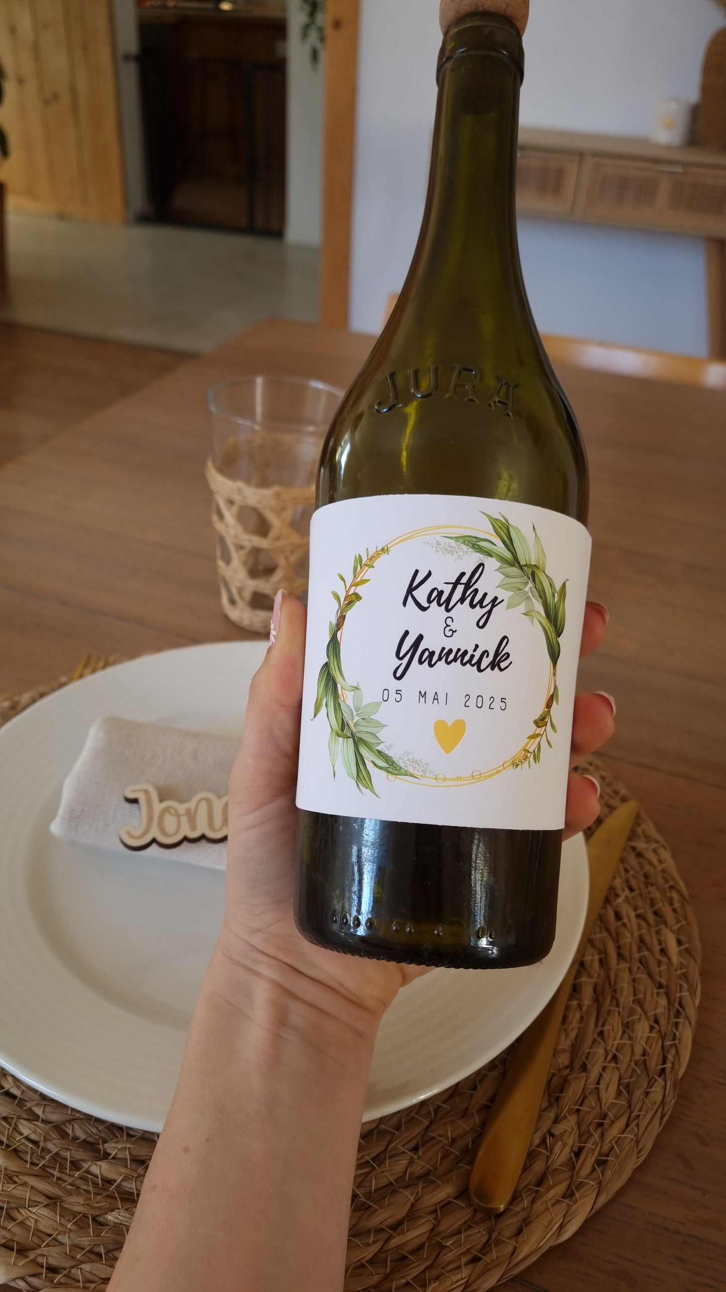 Étiquettes de bouteille personnalisées pour un mariage