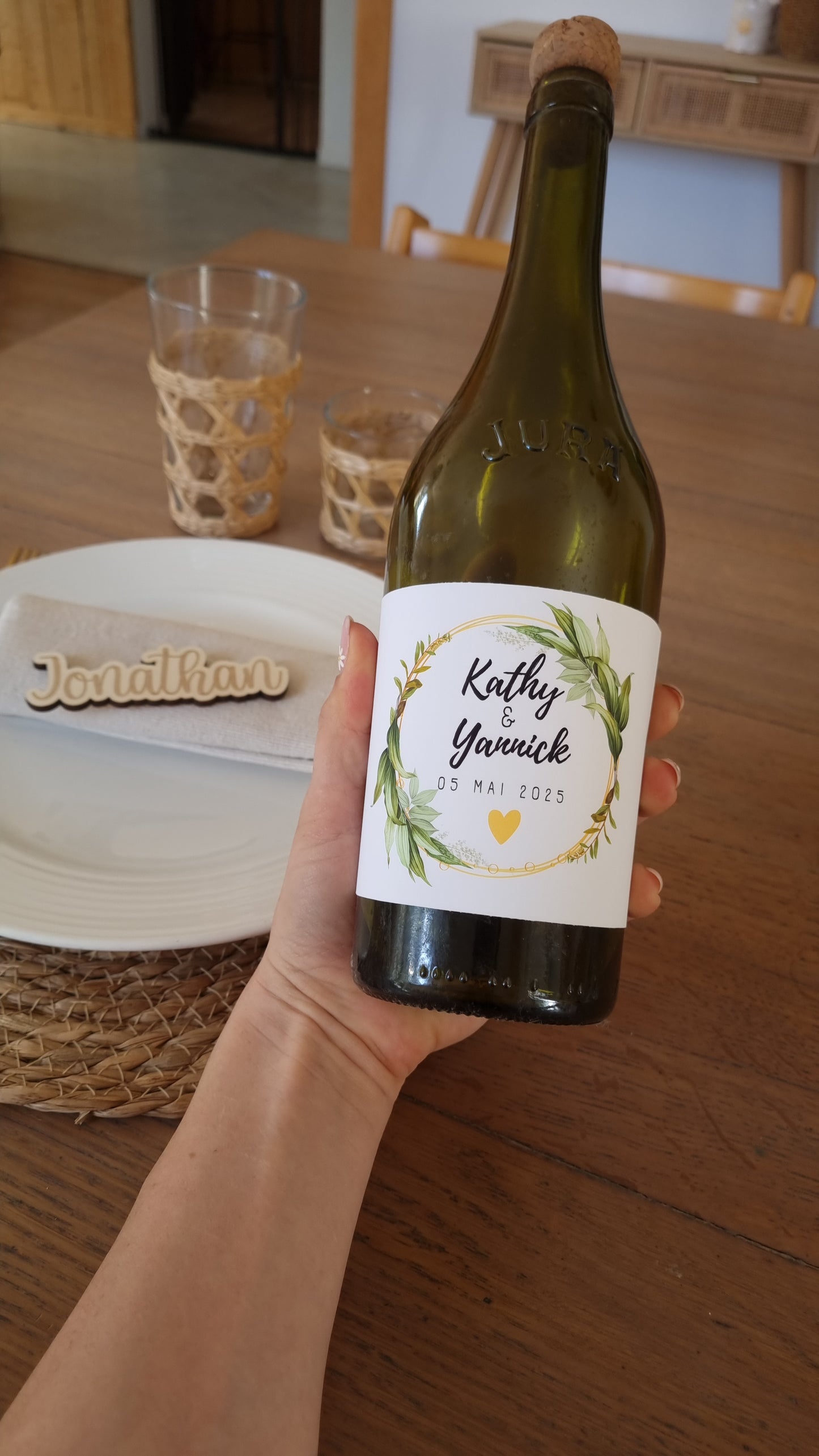 Étiquettes de bouteille personnalisées pour un mariage