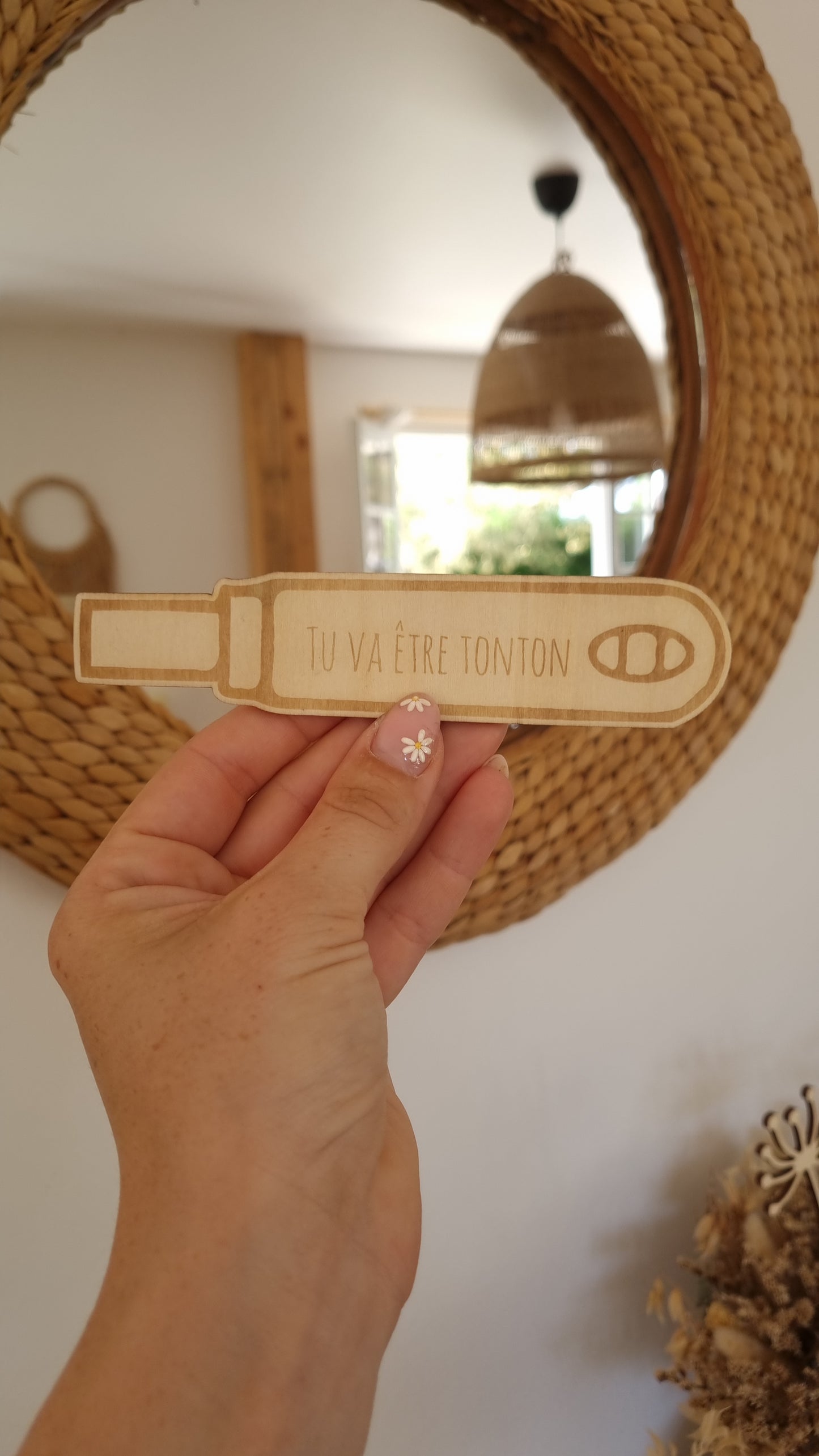 Test de grossesse en bois personnalisé – Annonce de grossesse originale
