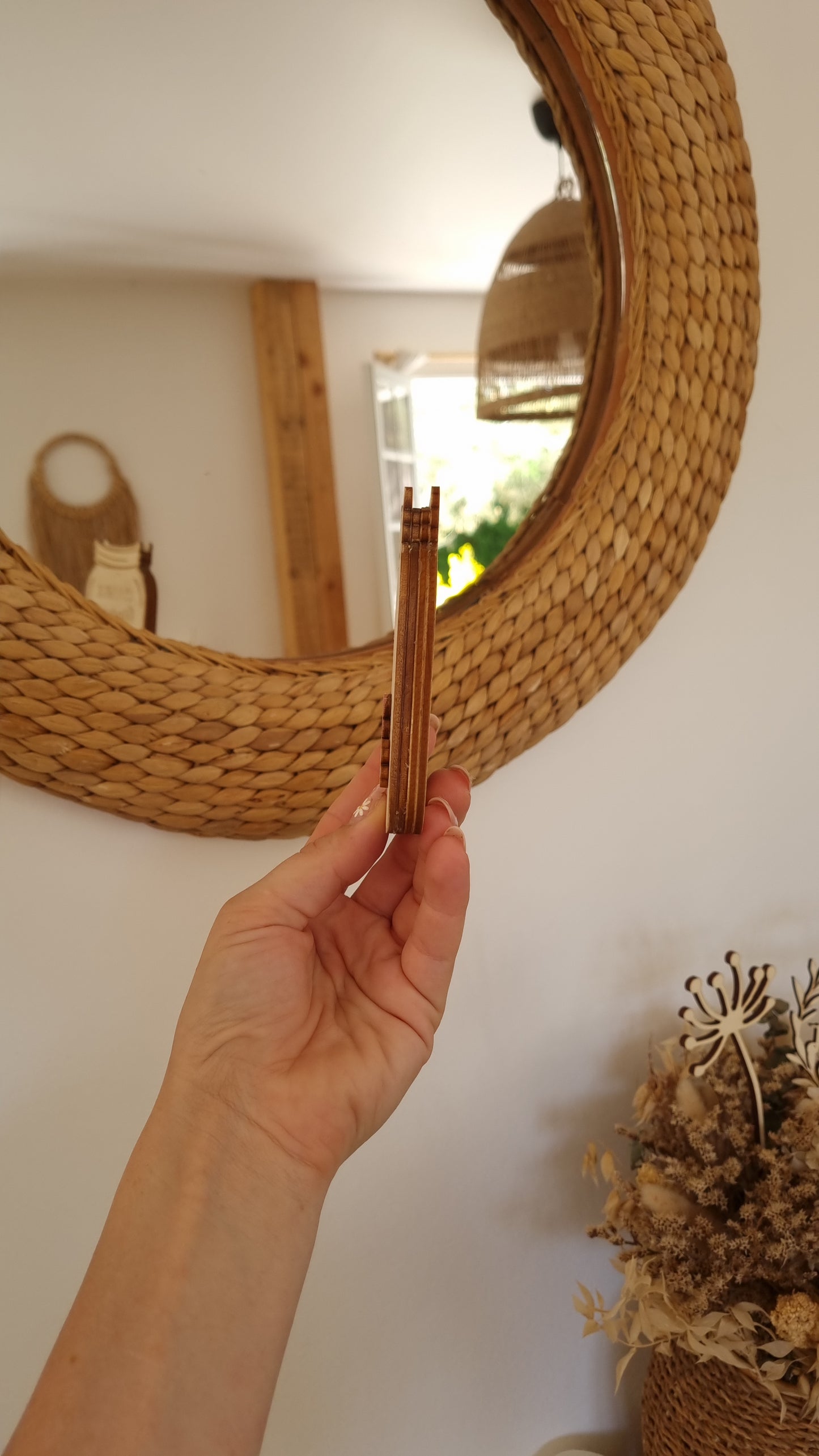 Mini jarre en bois personnalisée – Le bouquet cueilli par les enfants