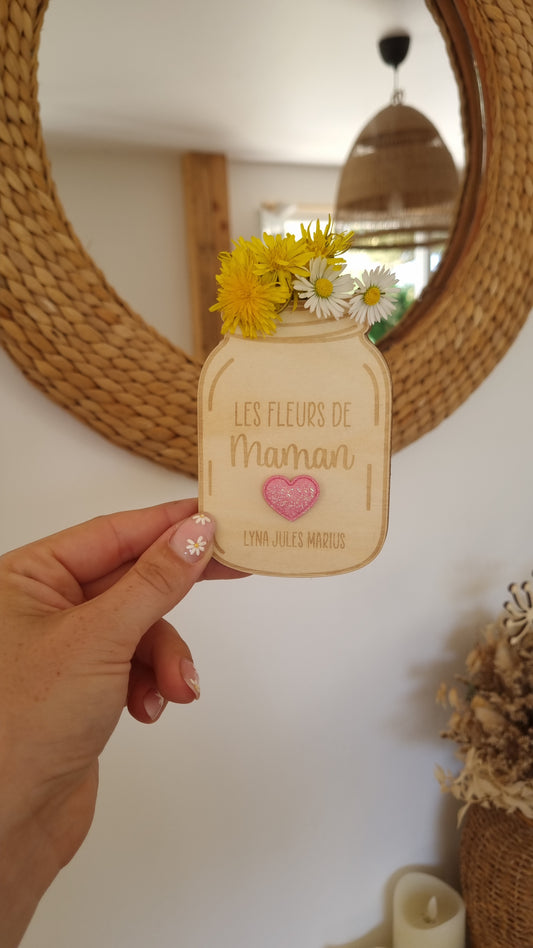 Petit pot d’amour en bois – À fleurir sur le frigo pour Maman