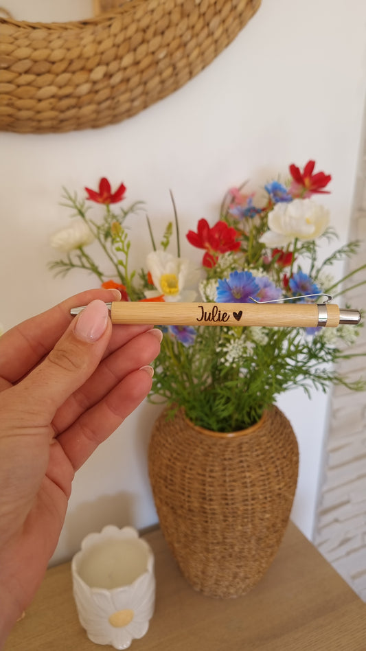 Stylo personnalisé en bois - Prénom