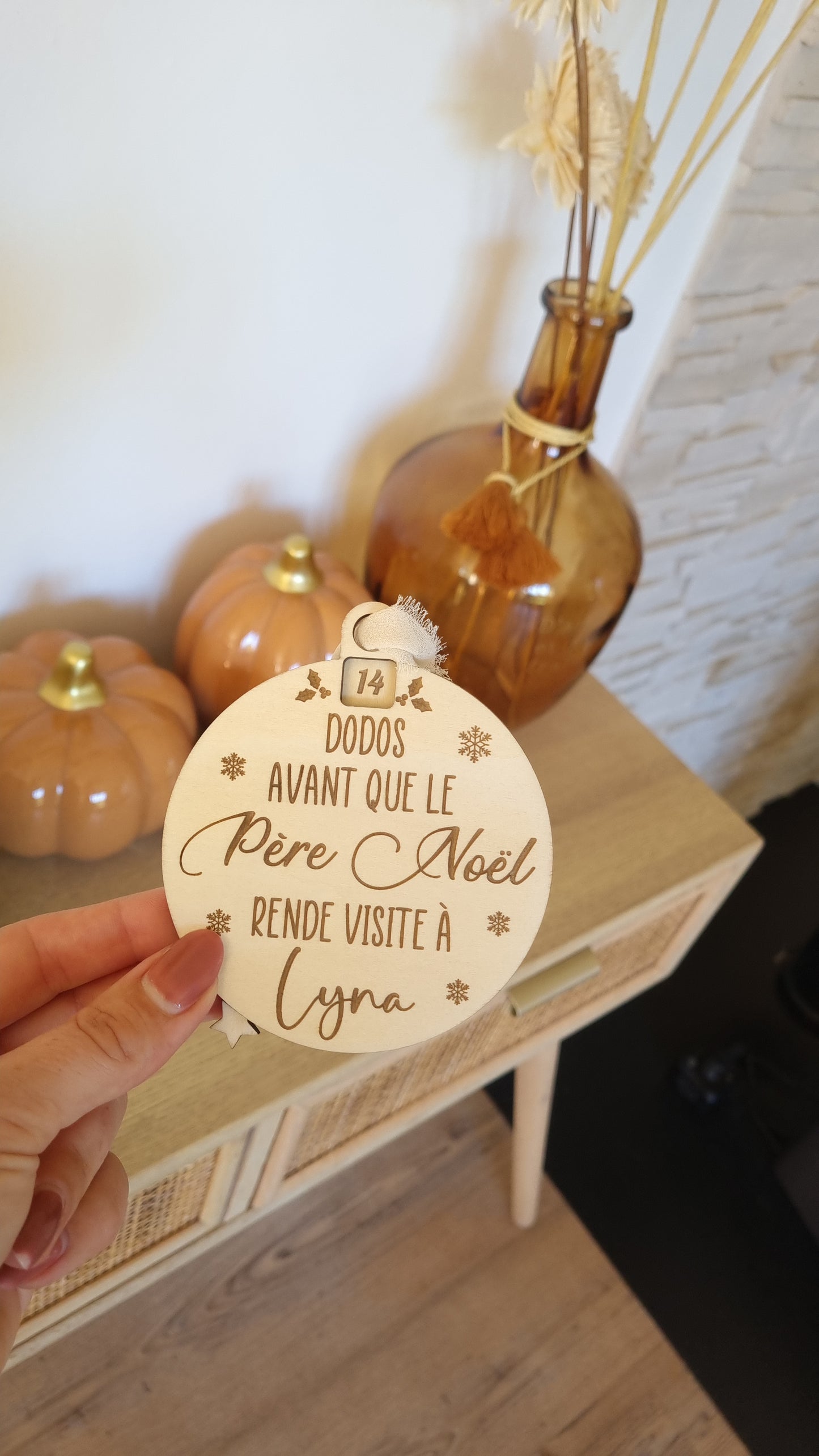 Boule de Noël décompte "nombre de dodos" personnalisée