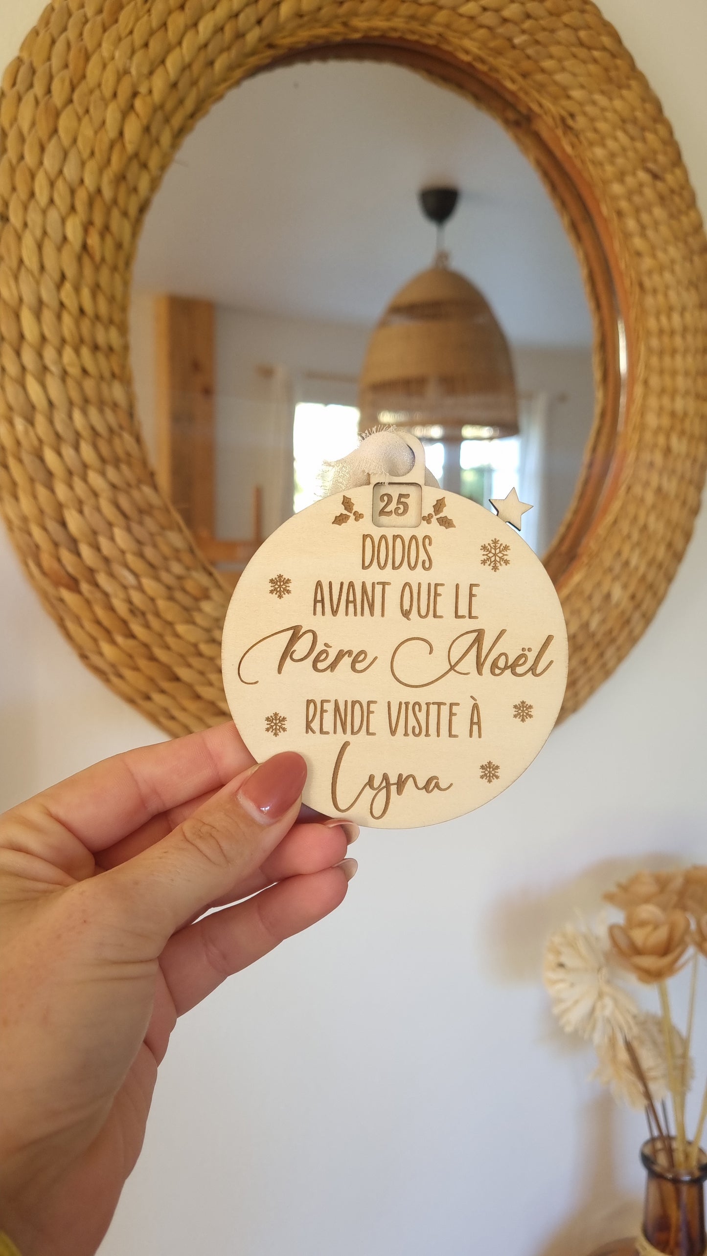 Boule de Noël décompte "nombre de dodos" personnalisée