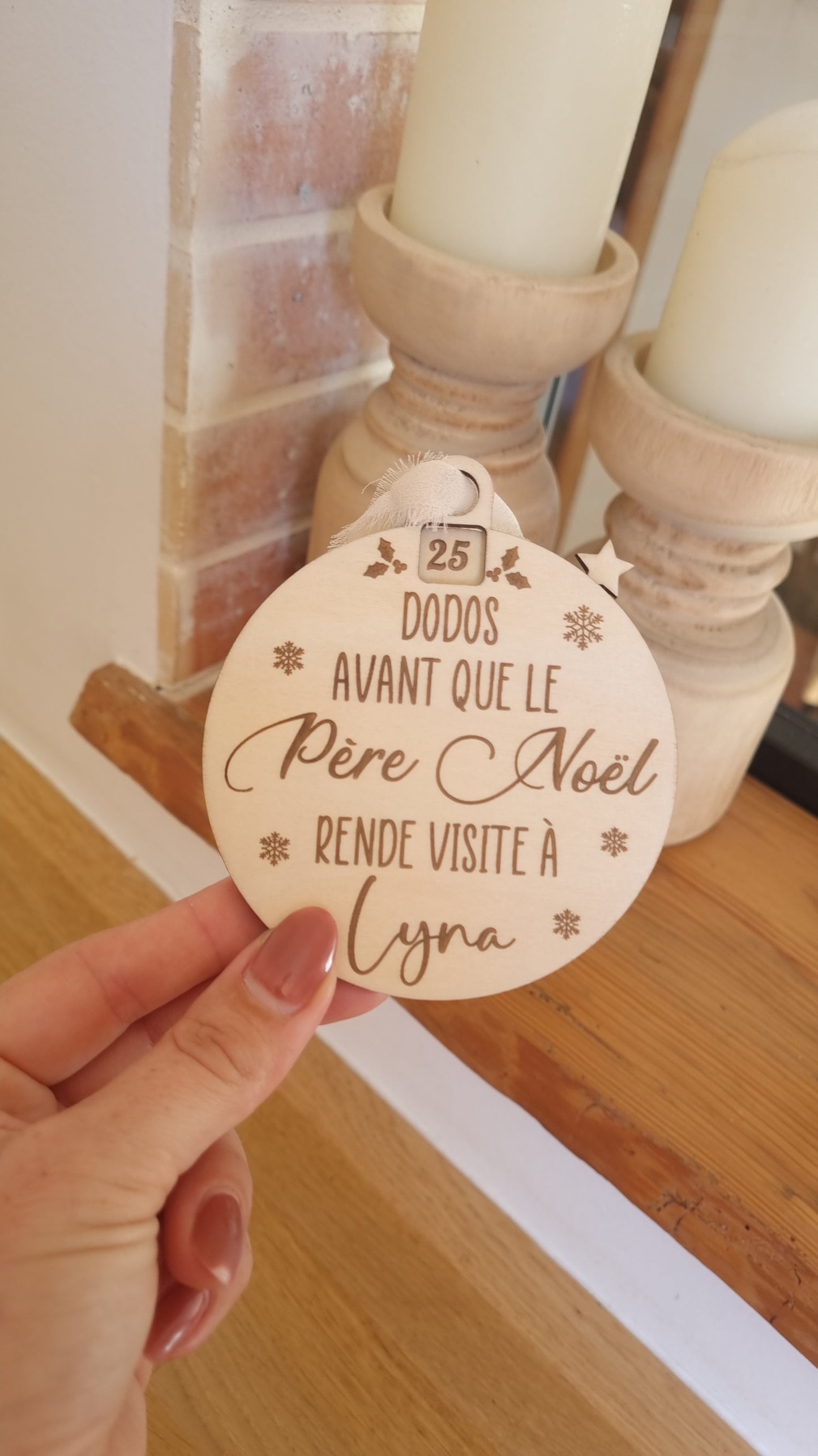 Boule de Noël décompte "nombre de dodos" personnalisée