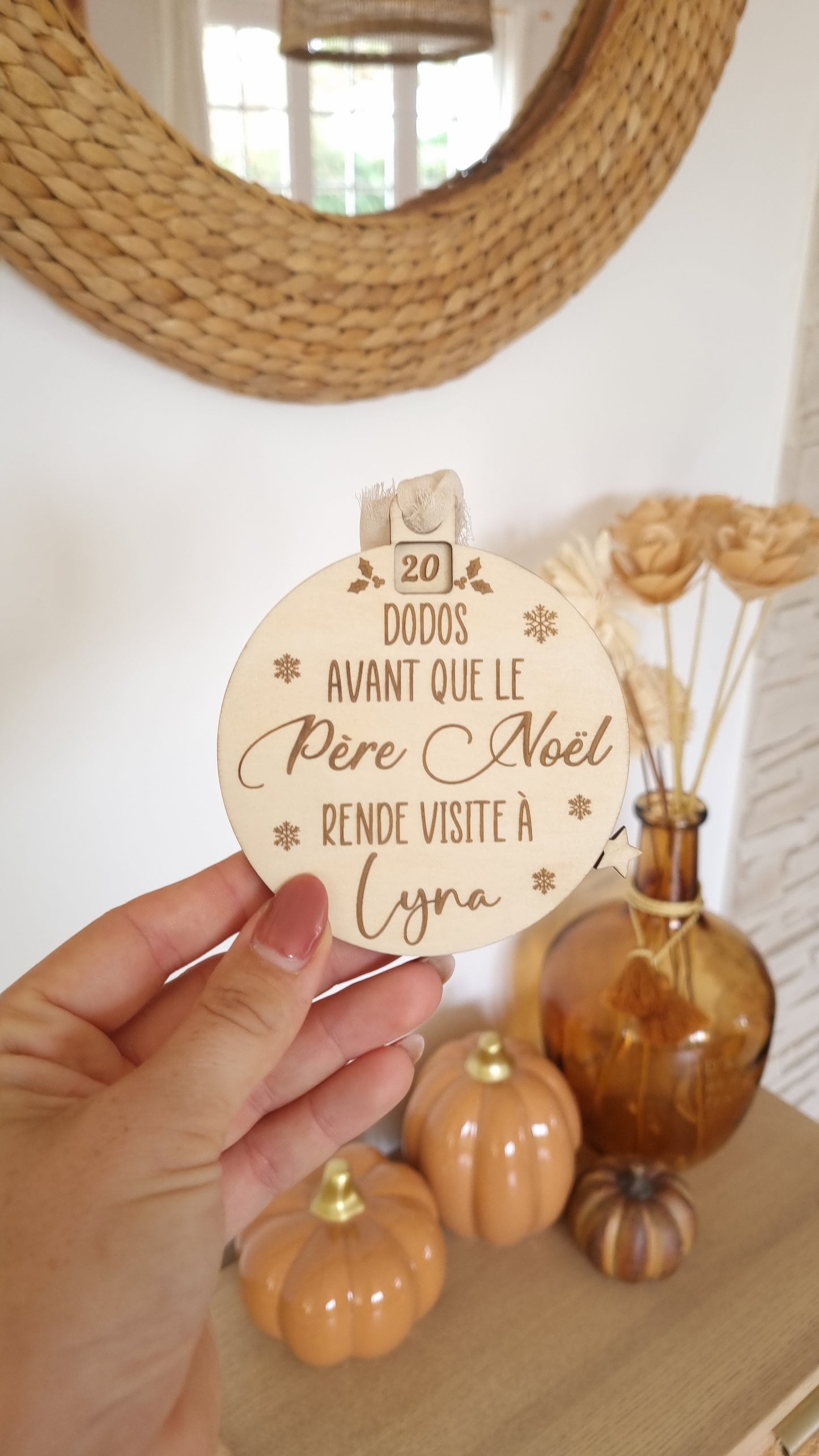 Boule de Noël décompte "nombre de dodos" personnalisée