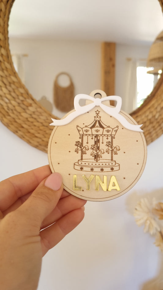 Boules de Noël personnalisées en bois