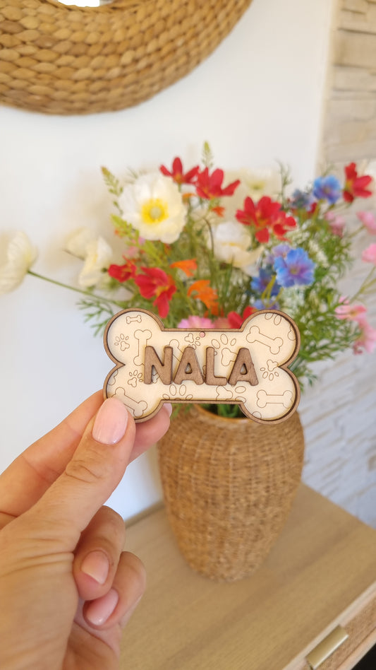 Boules de Noël en bois Os de chien