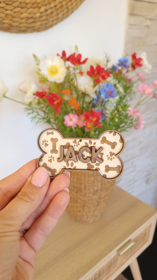 Boules de Noël en bois Os de chien