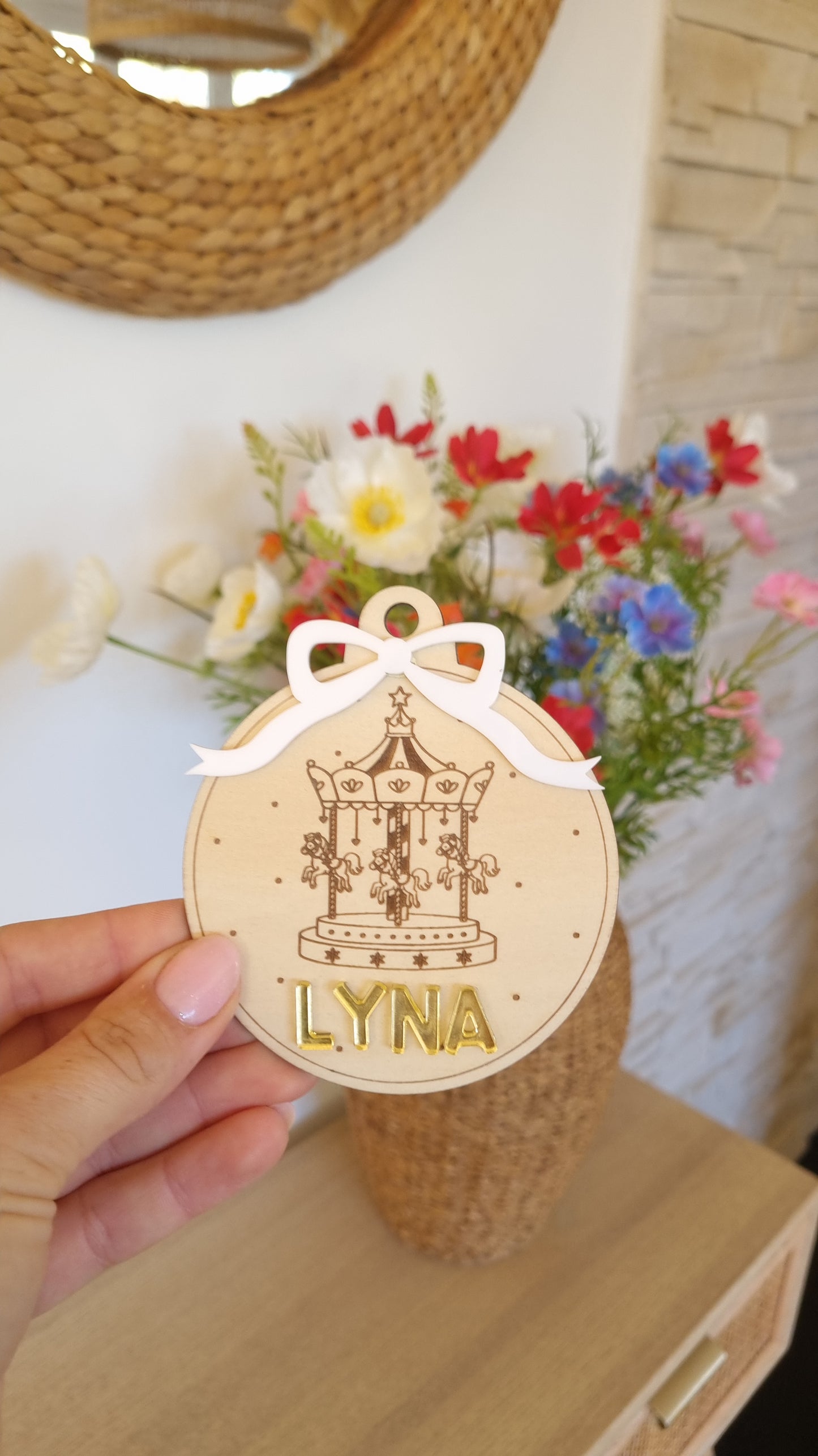 Boules de Noël personnalisées en bois