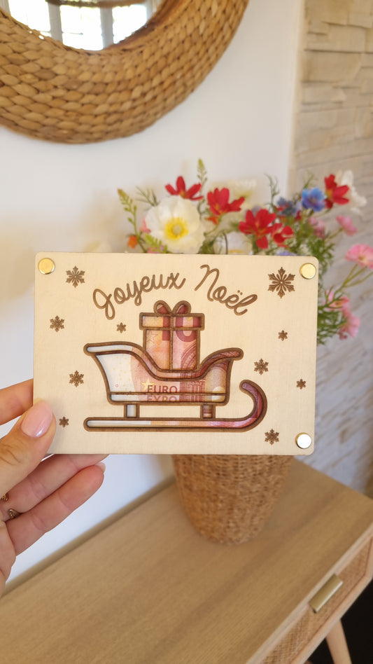Carte en bois pour Noël