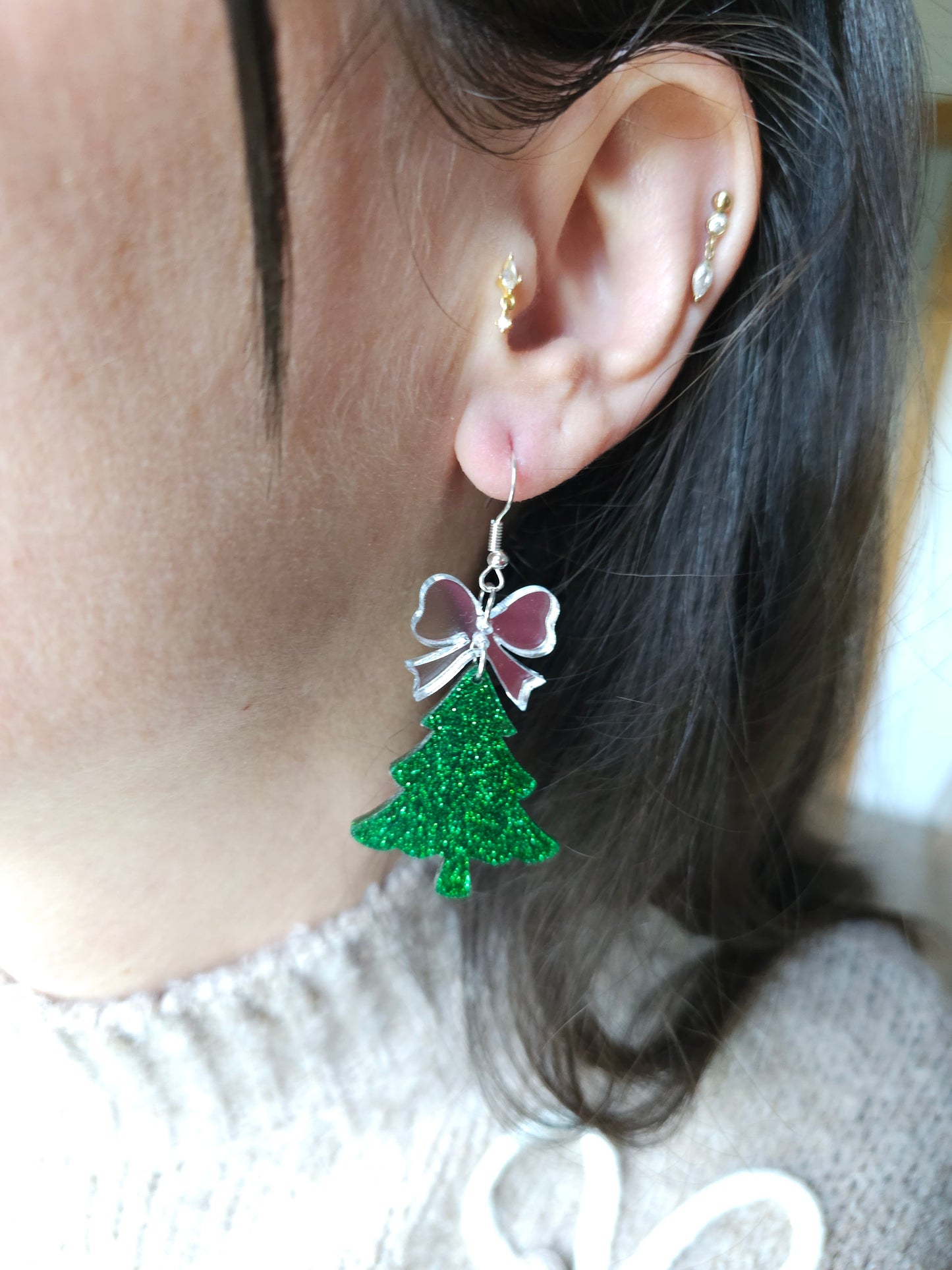 Boucles d'oreilles Sapin de Noël