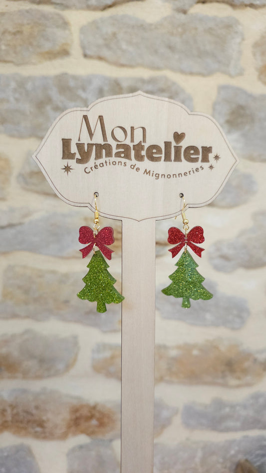 Boucles d'oreilles Sapin de Noël
