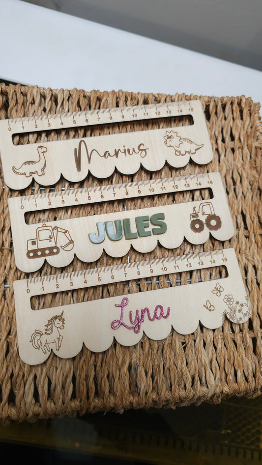 Règle en bois personnalisable – Apprendre à lire avec plaisir