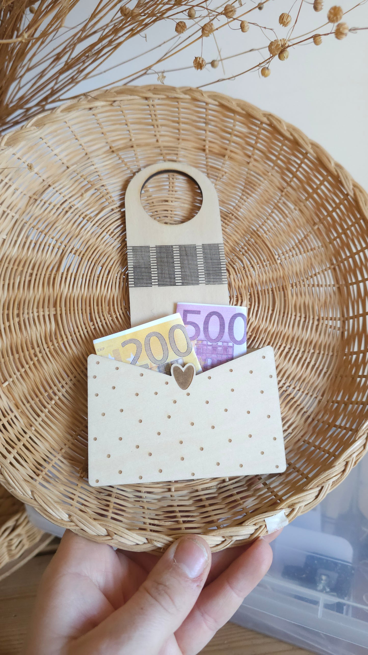 Etiquette à bouteille en bois pour offrir de l’argent – Cadeau original et personnalisé - Saint-Valentin
