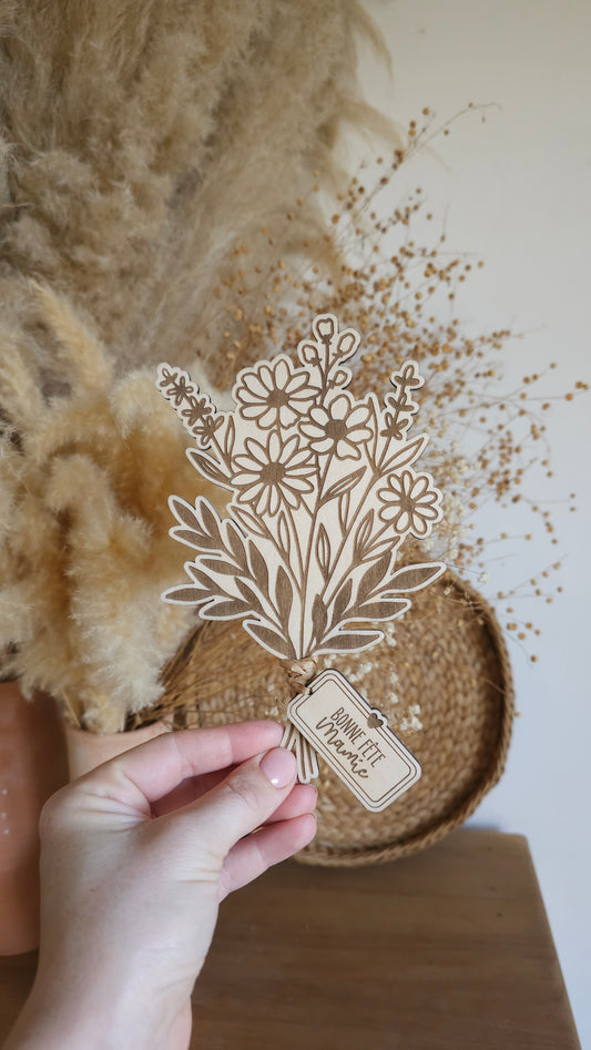 Mon beau bouquet de fleur en bois - Bonne fête mamie