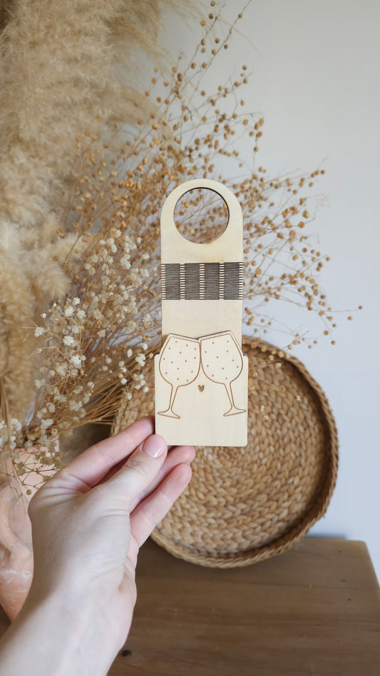 Etiquette à bouteille en bois pour offrir de l’argent – Cadeau original et personnalisé - Saint-Valentin