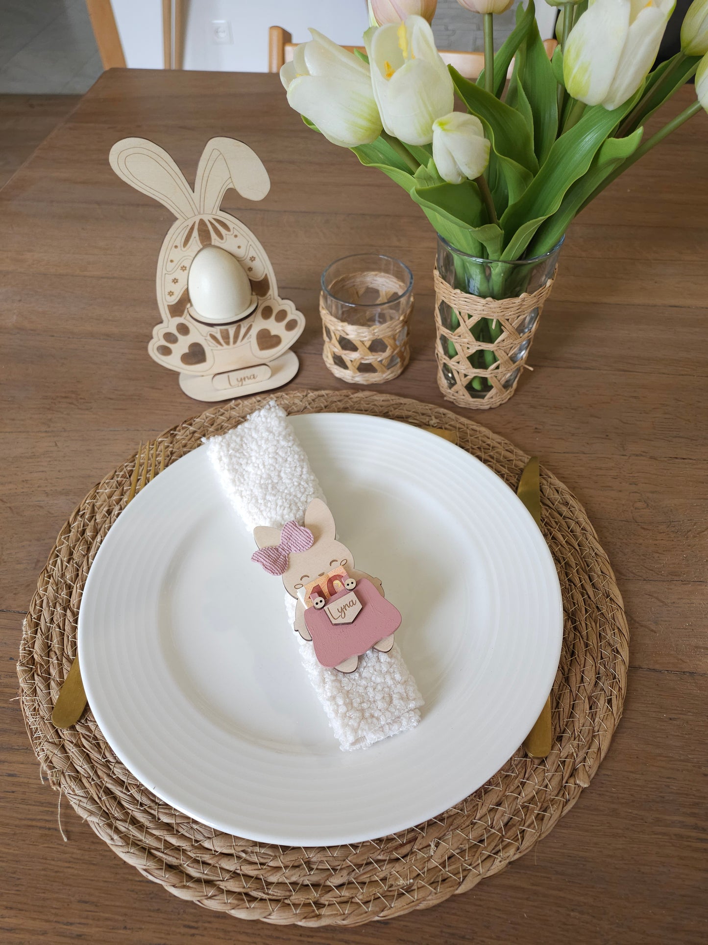 Lapin en Bois billet Personnalisé
