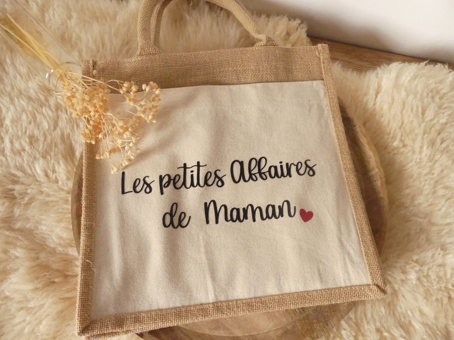 Sac cabas en toile de jute – Pour une maman unique
