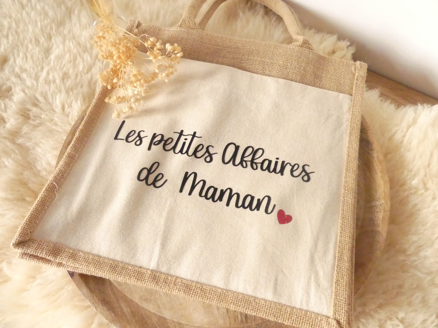 Sac cabas en toile de jute – Pour une maman unique