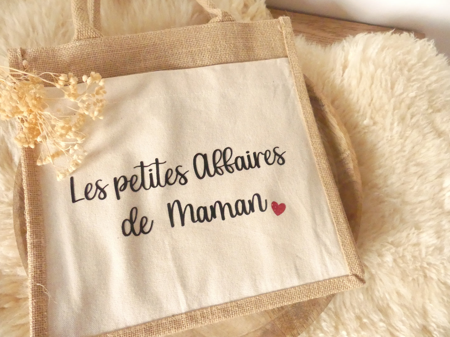 Sac cabas en toile de jute – Pour une maman unique
