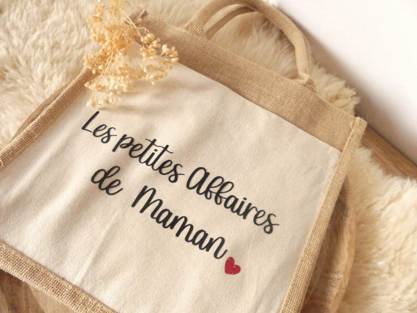 Sac cabas en toile de jute – Pour une maman unique