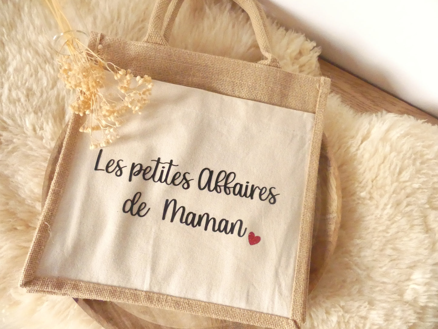 Sac cabas en toile de jute – Pour une maman unique