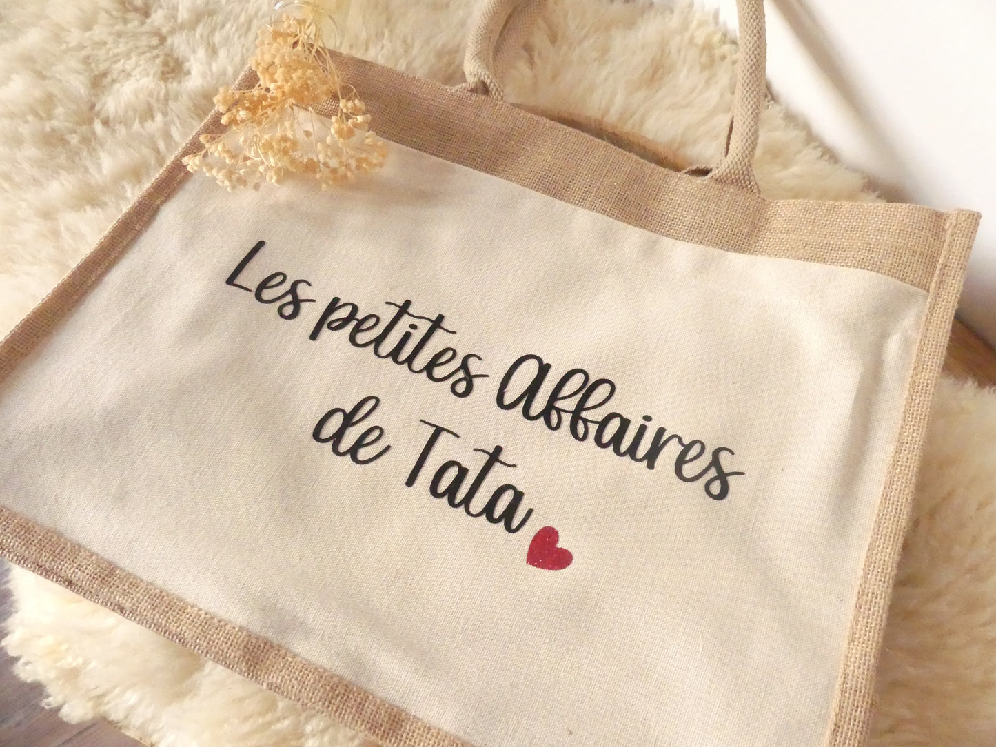 Sac cabas en toile de jute – Pour une tata