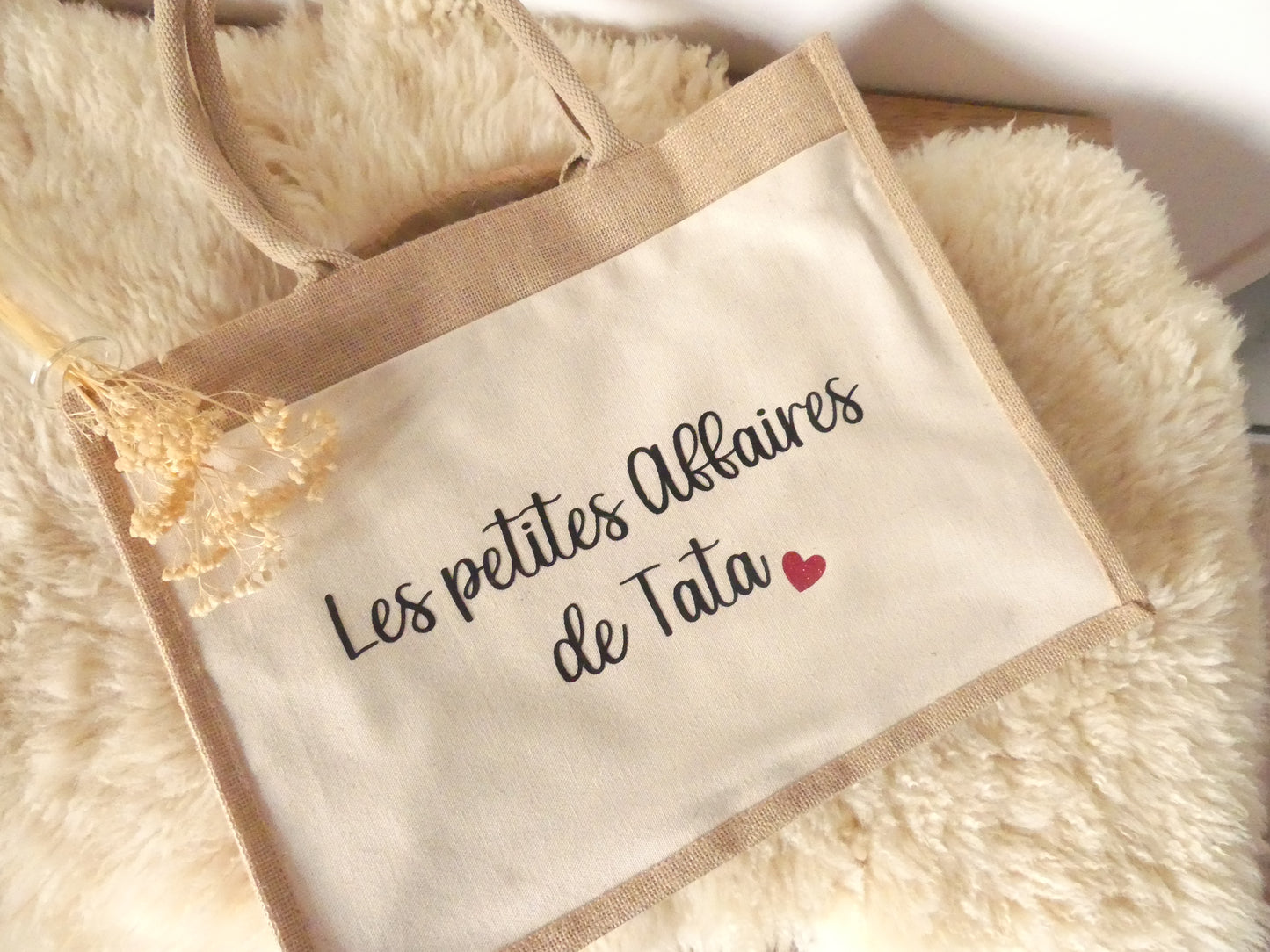 Sac cabas en toile de jute – Pour une tata