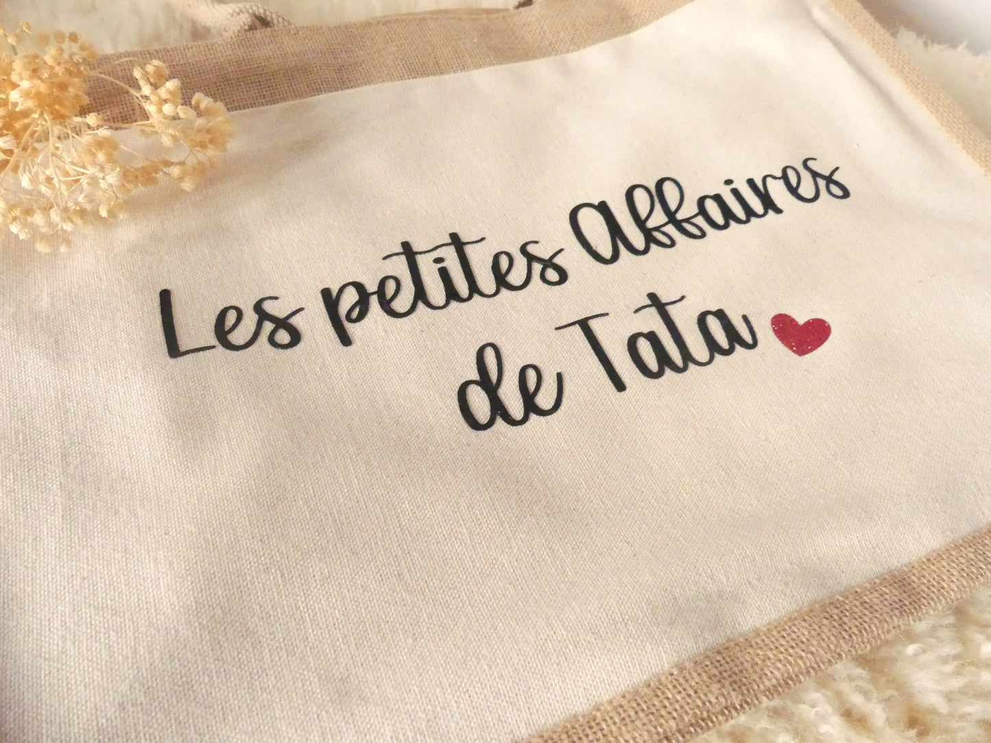 Sac cabas en toile de jute – Pour une tata