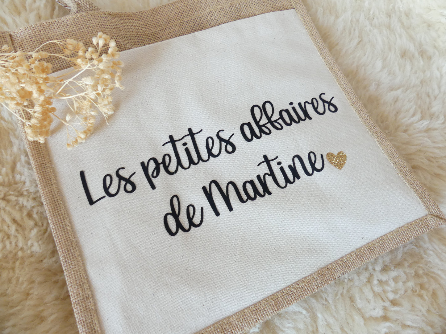 Sac cabas en toile de jute – Les petites affaires de... (personnalisable)