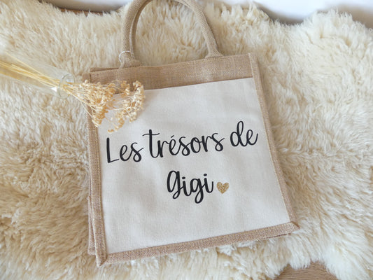 Sac cabas en toile de jute – Les petits Trésors de...