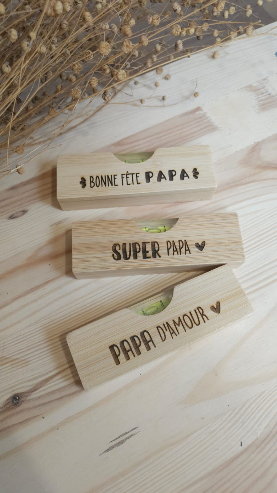 Niveau en bois personnalisé