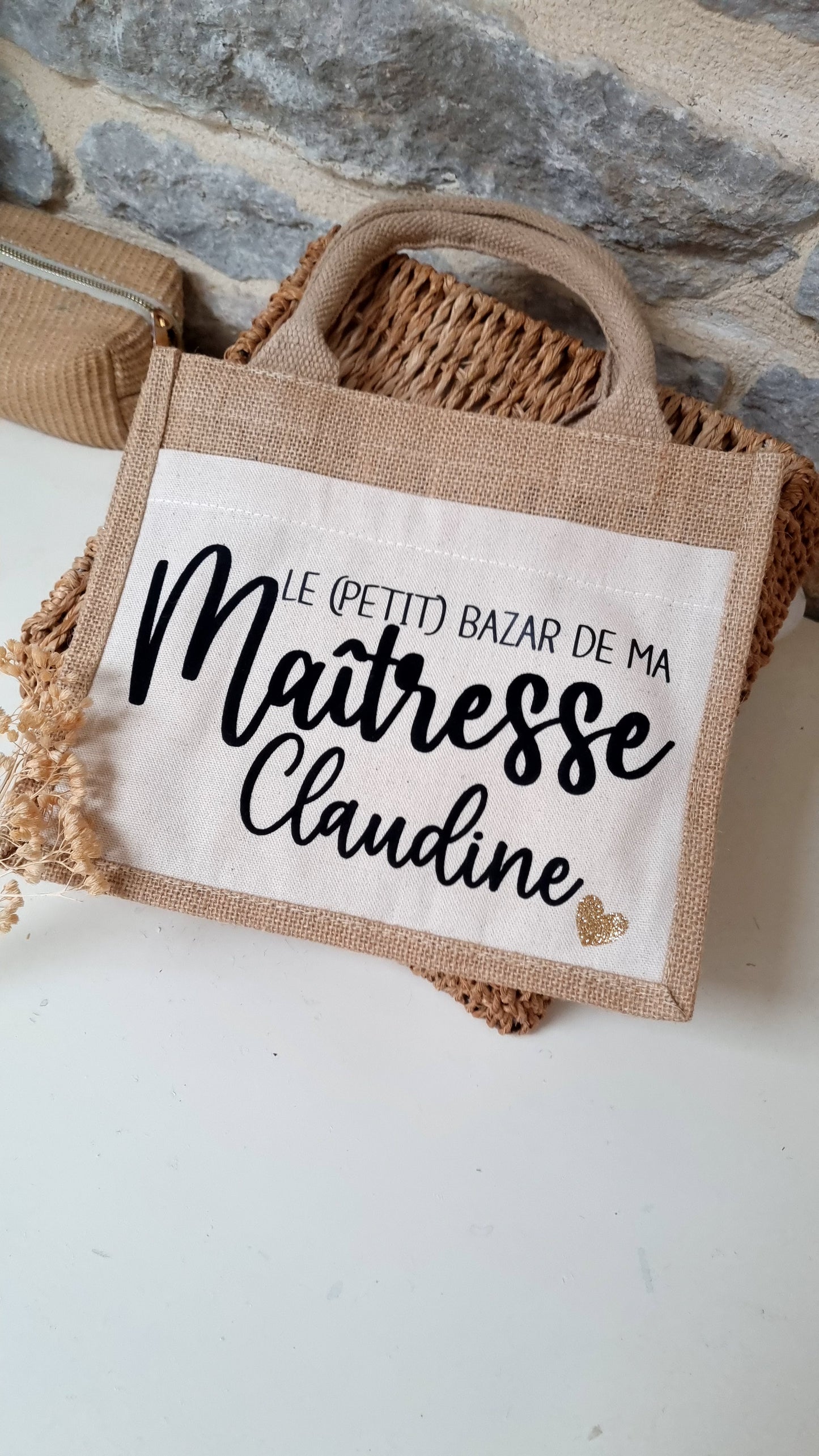 Sac cabas en toile de jute Maîtresse