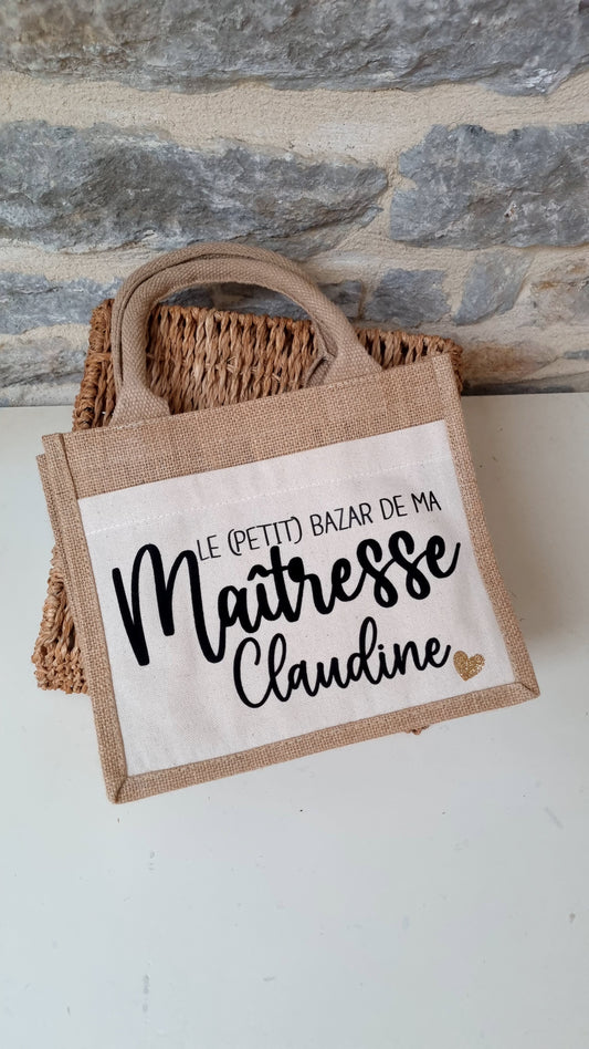 Sac cabas en toile de jute Maîtresse